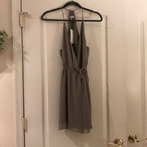 Mini olive green wrap dress